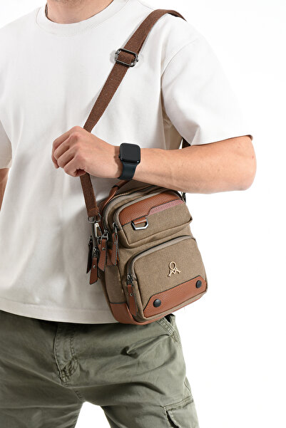 KIRASE Geantă pentru bărbați din seria Canvas, de dimensiuni mari, cu mai mul...