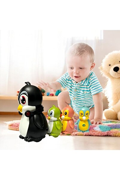 OEM Set of 4 dancing penguins, magnetic toy with music, girls and boys, age 2 years+, multicolor