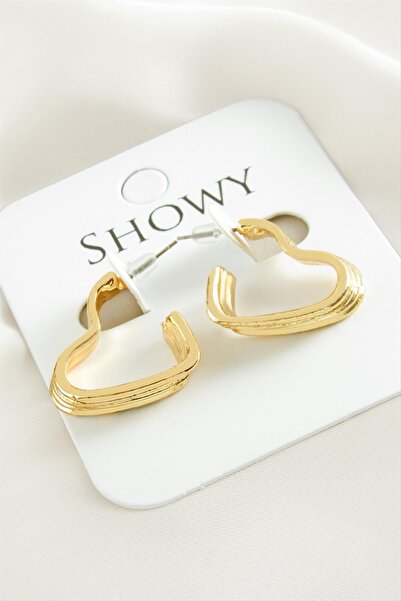 Marsilyan Heart Four Row Metal Earrings