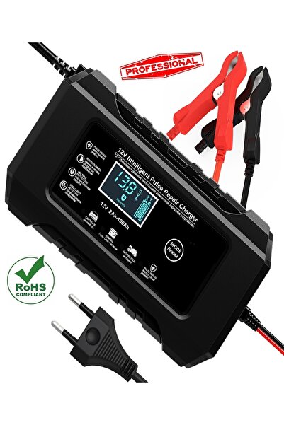 RJ Tianya RJ-C1 12v 6a Akıllı Araba Motosiklet Lcd Ekran Araç Akü Onarım Hızl...