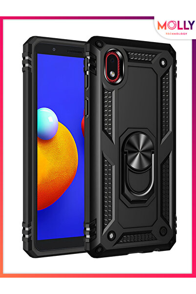 Molly حافظة سيليكون سوداء على شكل خزان مع حلقة ميجاترون لهاتف سامسونج جالاكسي...