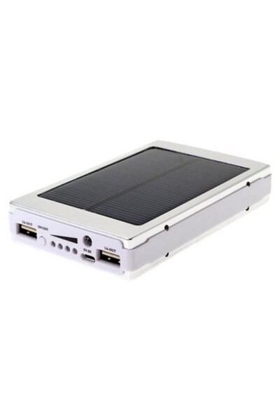 OEM 20,000 mAh external battery with solar charging and 20 LED flashlight