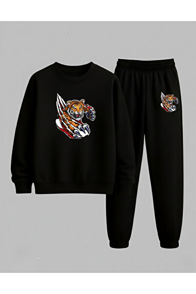 LORVEX Swea tricou pentru copii cu gâtul tip crewneck - Set de trening cu imp...