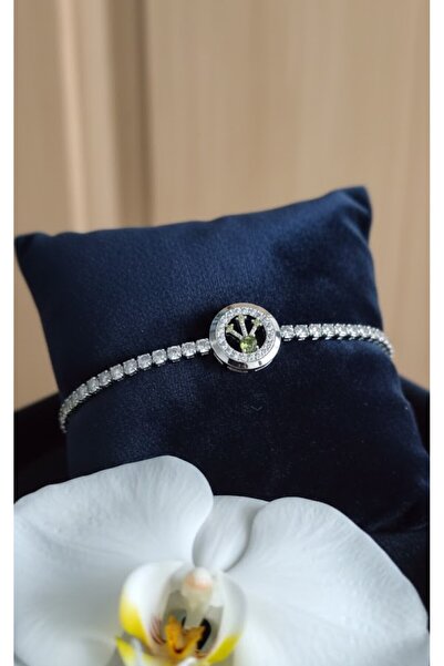 KANERUZ سوار من الفولاذ بحجر الزركون الفضي اللون