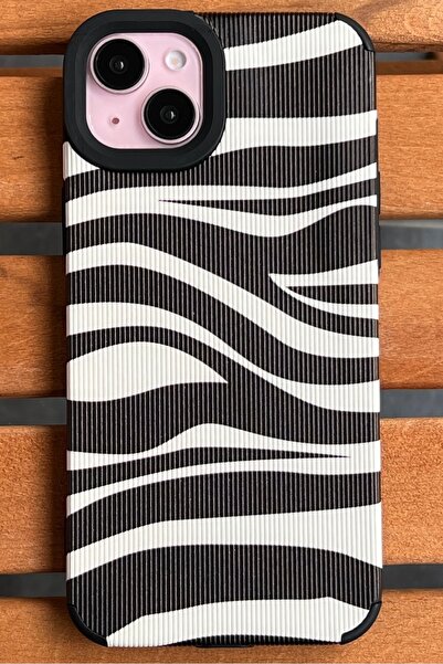 EDELFU آيفون 14 بلس و15 بلس - حافظة بنمط الحمار الوحشي ذات ملمس مخملي غير قاب...