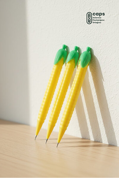 caps office 1 Adet Mısır Şekilli 0.7 Uçlu Versatil Sevimli Kalem | Öğrenci ve Ofis Çalışanları İçin Hediye Kalem