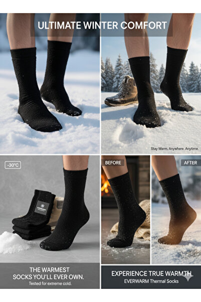 DKDZ SHOP Towel Thick Socks Black Color 2 Pairs (39-43) Size