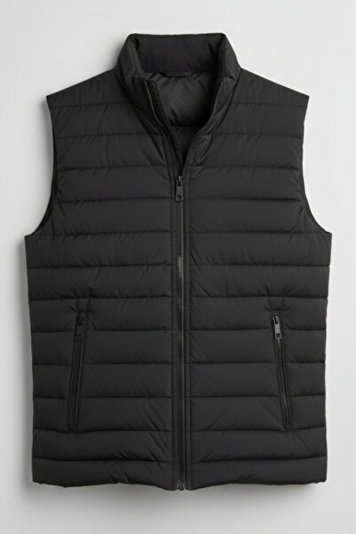 legends butik Vestă matlasată căptușită pentru bărbați, cu buzunare duble și ...