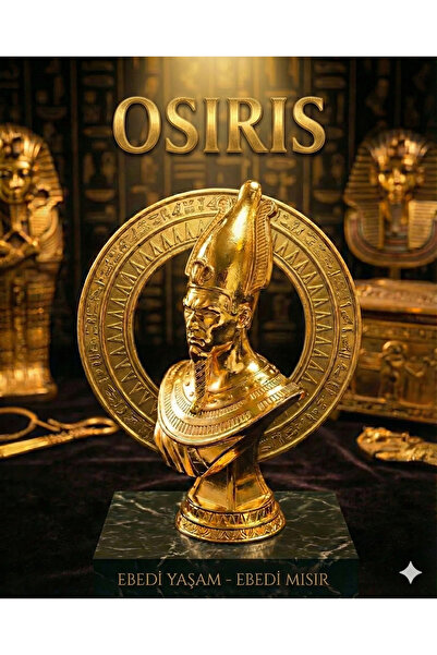 uAmor Gold ve Gümüş Serisi: Antik Mısır Tanrısı OSİRİS Biblosu - 16cm Ofis ve...