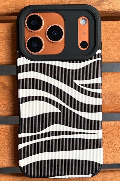 EDELFU iPhone 17 PRO - حافظة بنمط الحمار الوحشي ذات ملمس مخملي غير قابلة للتق...