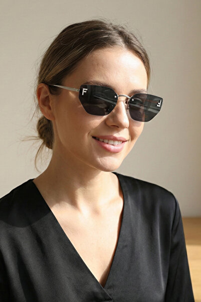 Kapin Zena Rimless Design Sunglasses - Black Glass