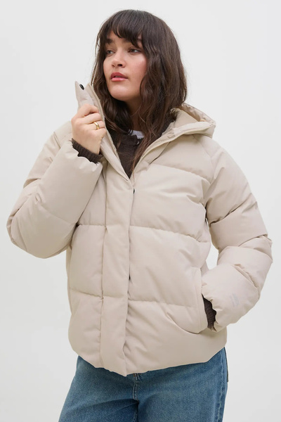 JJXX Women's Jxglobal Hooded Inflatable Coat 12283784 Ecru