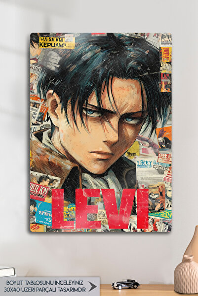DekorHane Metal Baskı - Levi Ackerman, Attack On Titan, Anime Poster, Manga T...