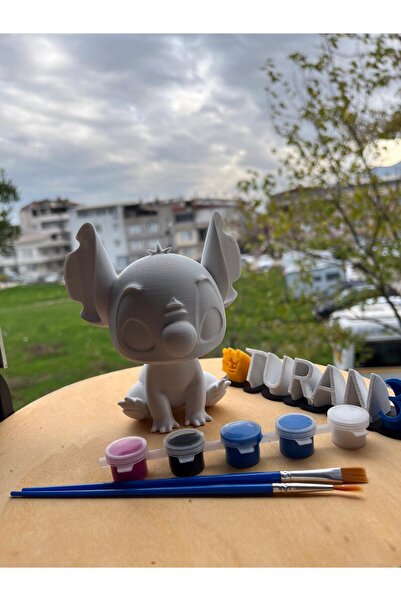 shop Boyanabilir Sevimli stitch Figür Seti – 3D Baskı PLA – Boya ve Fırça Dahil Hobi Seti