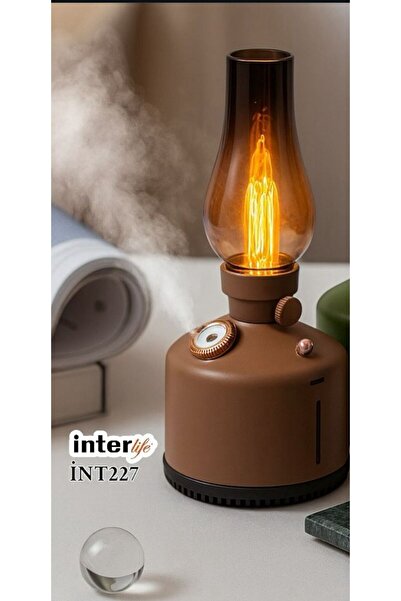 konak alışveriş Şarjlı Nostaljik Retro Gaz Lambası Hava Nemlendirici ve Buhar...