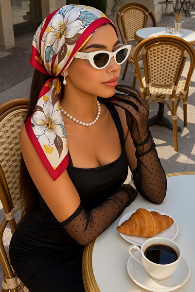 Fularcım Special Boxed Set of 2 Scarves + Pearl Necklace as a Gift