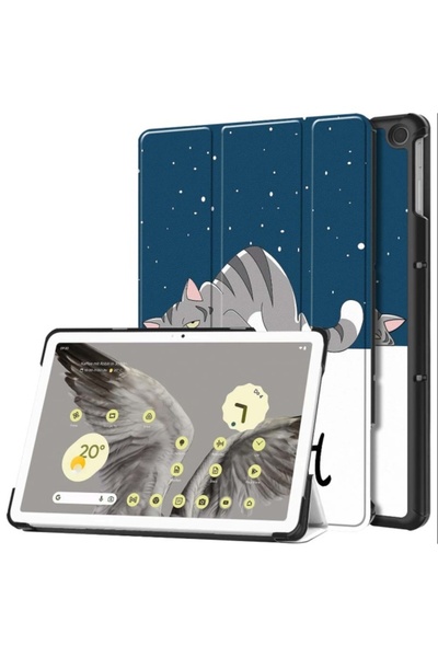 Google Smart Cover Case for Pixel Tablet 11 inch (2023) - Good Night Cat, Dark Blue