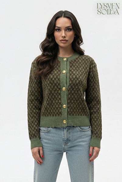 Lysven Solea RETRO DESENLİ GOLD DÜĞMELİ HIRKA