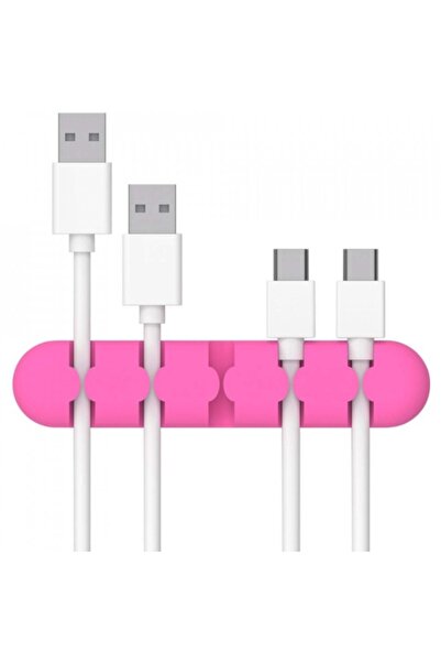 CASA Suport cablu adeziv pentru birou, 5 sloturi, roz fuchsia