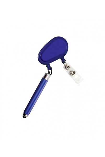 G Golden Case Set of 3 retractable badge reel systems with pen and stylus, Blue