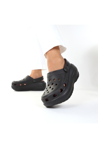 OEM Oteia Lightweight Black Platform Clogs Sandals