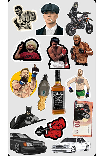 BENİMSER REKLAM ورقة ملصقات كرتونية للرياضة وعشاق السيارات - القتال، الملاكمة...