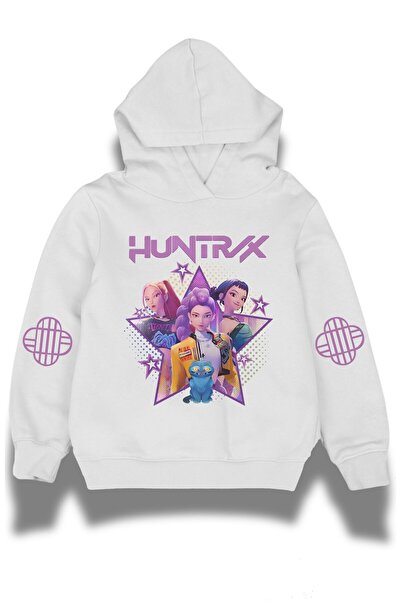 Fuddy Moda Huntrx Logo Sleeve cu imprimeu Copii cu glugă Swea tricou , Hanora...