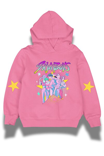 Fuddy Moda Sajaboys Starry Sleeve Printed Children's Hooded Sweatshirt, Unise...