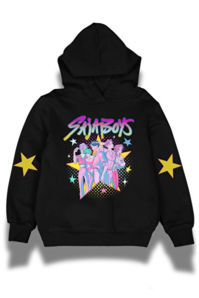 Fuddy Moda Sajaboys Starry Sleeve Printed Children's Hooded Sweatshirt, Unise...