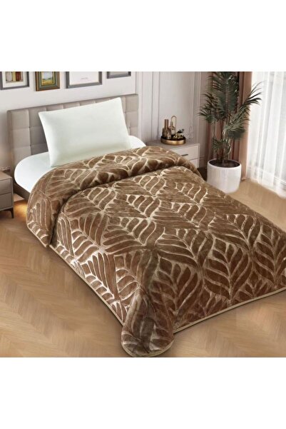Reiashn Mela Jacquard Embossed Winter Brown Single Blanket