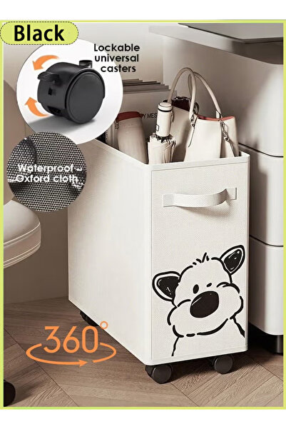 Generic Foldable rolling office cart with thickened multifunctional storage box and locking wheels