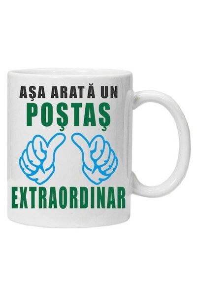 CRD PRINT Personalized mug "This is what an extraordinary postman looks like", CRD PRINT, 330 ml, white
