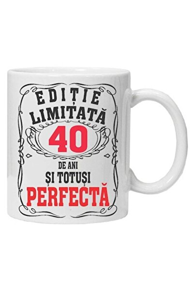 CRD PRINT Personalized mug with text 'limited edition - perfect', 40 years, CRD PRINT, 330 ml, white