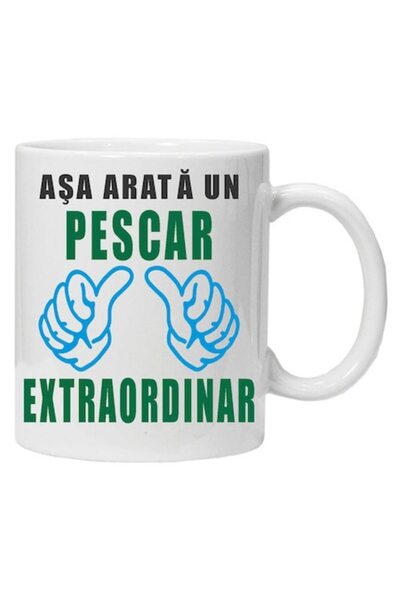 CRD PRINT Personalized mug 'This is what an extraordinary fisherman looks like', CRD PRINT, 330 ml, white