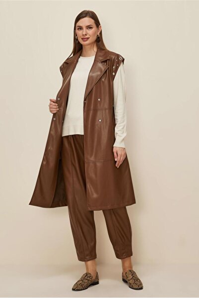 Alvina Leather Vest with Belt 45922