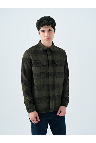 Loft Regular Fit Uzun Kollu Haki Erkek Gömlek LF2036911