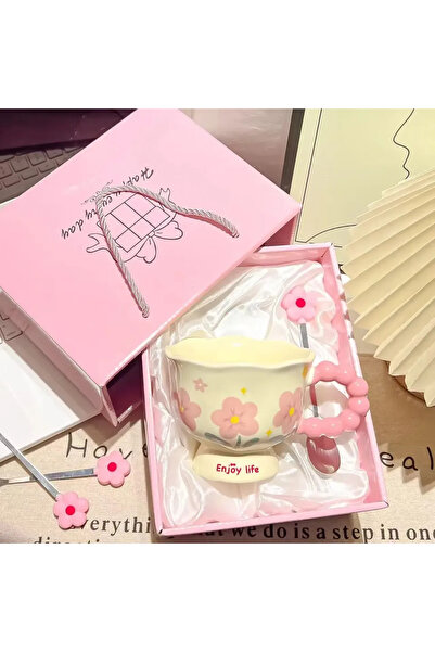 Choice كوب قهوة تذكاري للبنات سعة 301-400 مل، كوب سيراميك منزلي عالي الجودة، ...