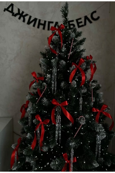 edalle Yılbaşı Ağacı Süsleme Kırmızı Hazır Fiyonk 10 Adet, Yılbaşı, Paket, Doğum Günü, Kurdele Süsleme