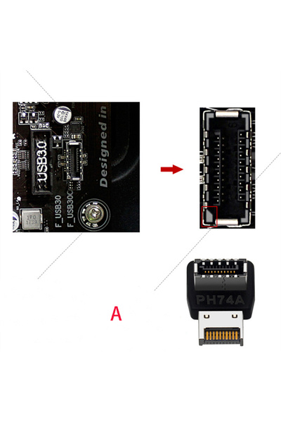 Choice كابل محول USB 3.1 من النوع E بزاوية 90 درجة وموزع من النوع C للكمبيوتر...