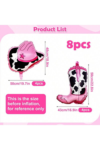 Choice 8 قطع أخرى من البالونات للحفلات ذات الطابع الغربي، بما في ذلك الأحذية،...