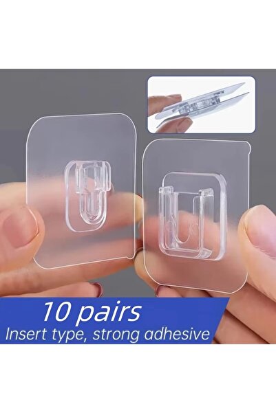 Choice 10pairs 10Pairs Double-Sided Adhesive Wall Hooks Hanger Strong Hooks S...