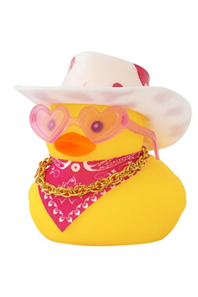 Choice Pink Spots Cowboy Duck Car Ornaments Yellow Ducks Decoration Dashboard with Cowboy Hat Necklace Sun