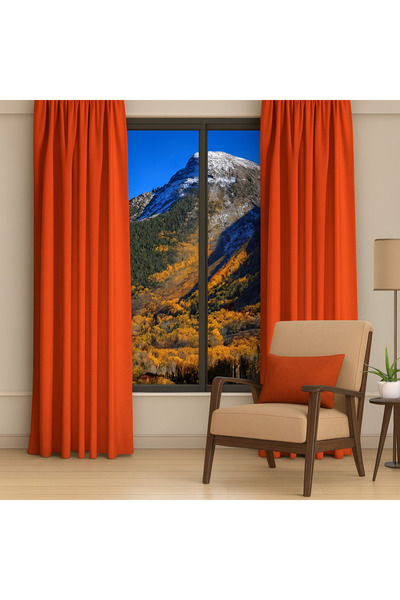 Pierre Cardin Kiremit Rengi Lüks Termal Kornişli Işık Geçirmez Blackout Karar...