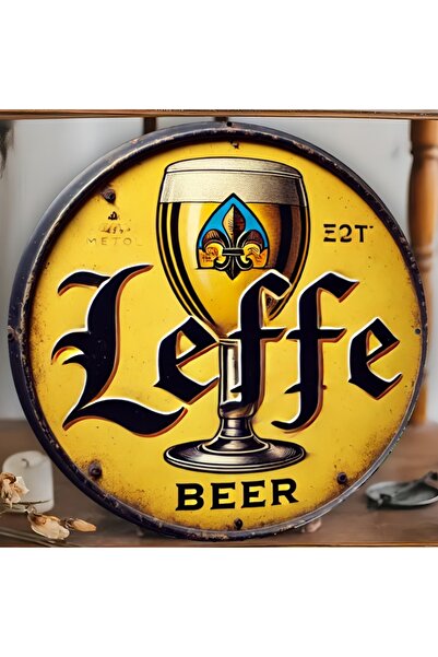 HELLOYOUNG لافتة جدارية معدنية من Leffe Vintage Beer مقاس 20 × 20 سم - متينة ...