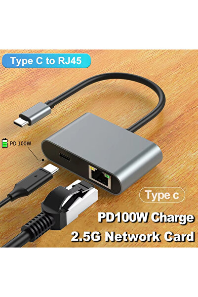 Choice 2.5Gbps Network Card Type C To Ethernet Adapter Charging Speeds Up To 100W For Laptop computer