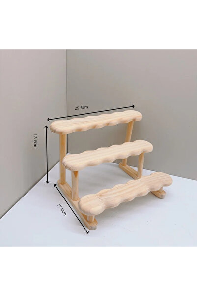 Choice Three-layer 3 Tier Display Pure Solid Wood Figure Display Rack Storage...