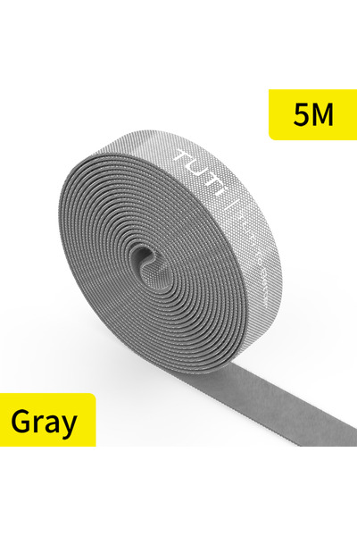 Choice أشرطة تثبيت TUTI رمادية اللون بطول 5 أمتار، أشرطة قابلة لإعادة الاستخد...