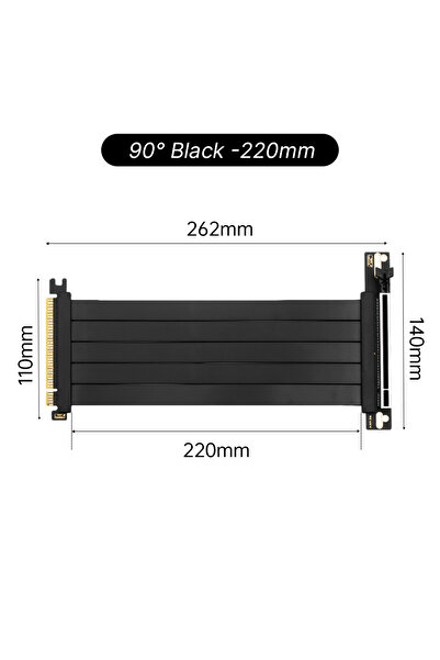 Choice PCI-E 4.0 90degree-22CM PCIE 4.0 X16 Riser Cable 90°/180° Graphics Car...