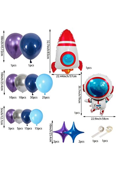 Choice Other 125pcs 125Pcs Astronaut Space Balloon Garland Kit with Astronaut...