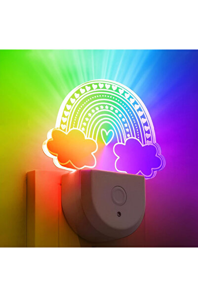 Choice 7 Colors Rainbow Night Lights Plug Into Wall Color Changing Night Ligh...
